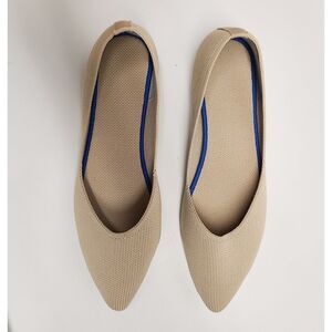 NEW Pointed Toe Tan Knit Flats Women’s Size 10 Sustainable Comfort Washable